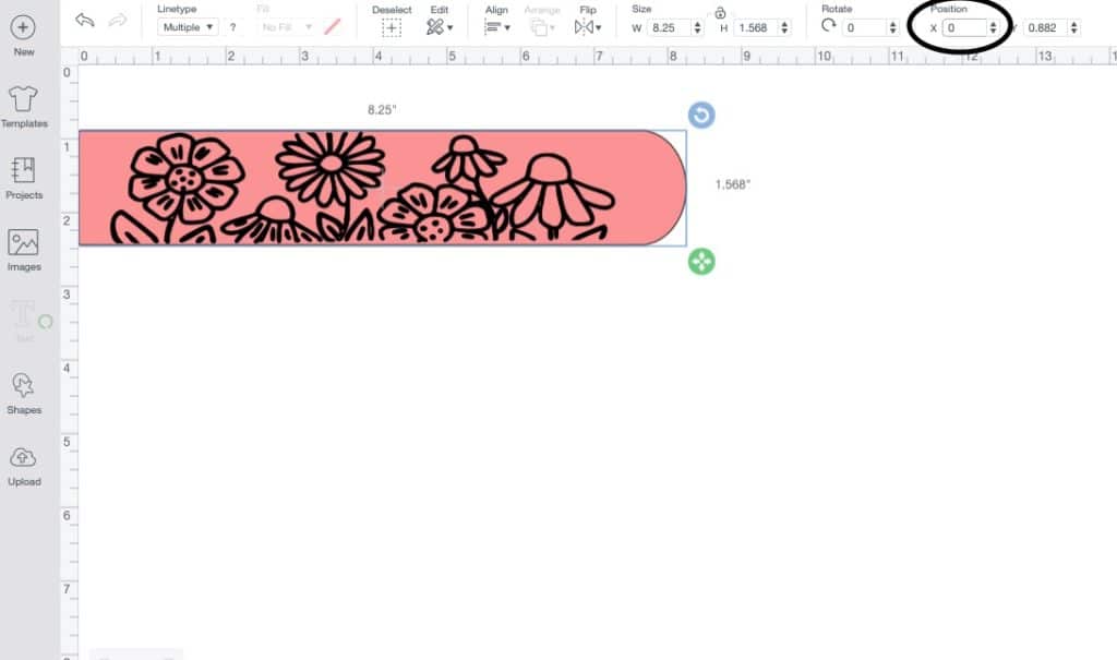 How to Select Shapes and move them all the way to the left side of the canvas in design space.