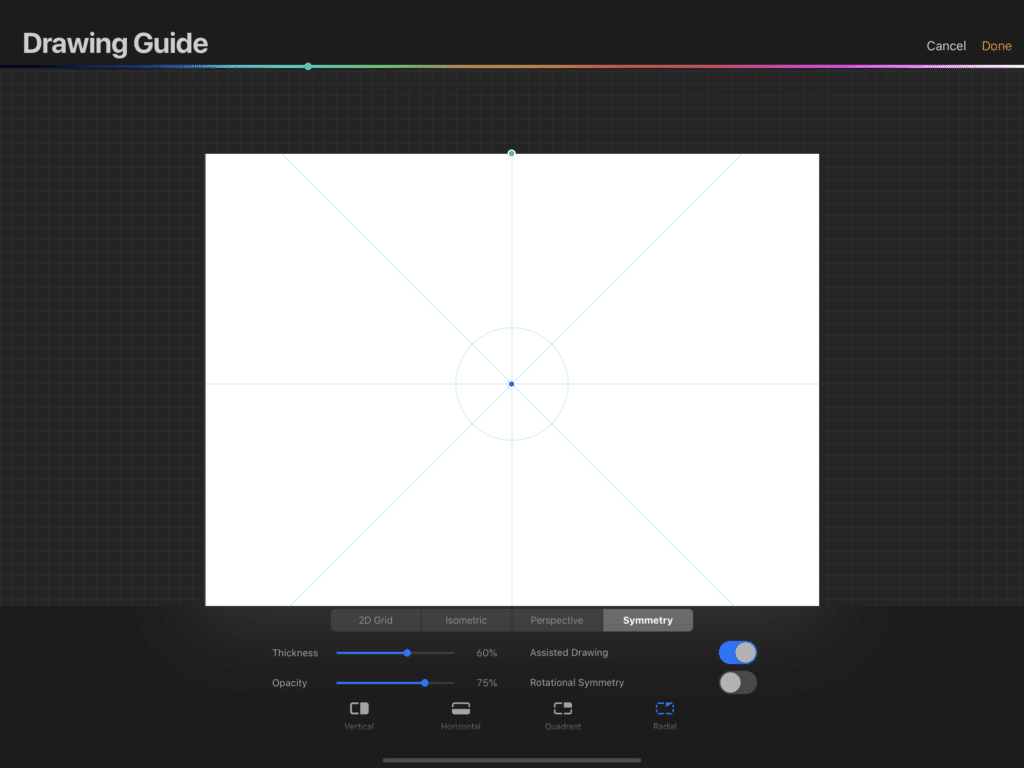 Edit the Drawing Guide in Procreate