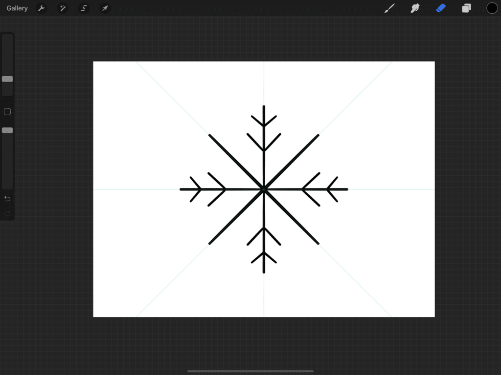 How to Use the Drawing Guide to Craft a Symmetrical Snowflake Design