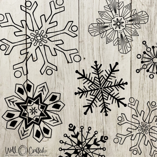 Different Snowflake Designs to Use in Your Christmas Crafting Projects. | Examples of Different Hand-Drawn Snowflake Designs!