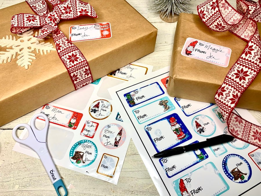 Christmas Gnome Gift Tag Sticker With A Cricut Well Crafted Studio