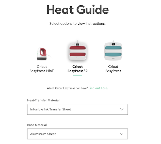 How to Use Cricut EasyPress Heat Guide