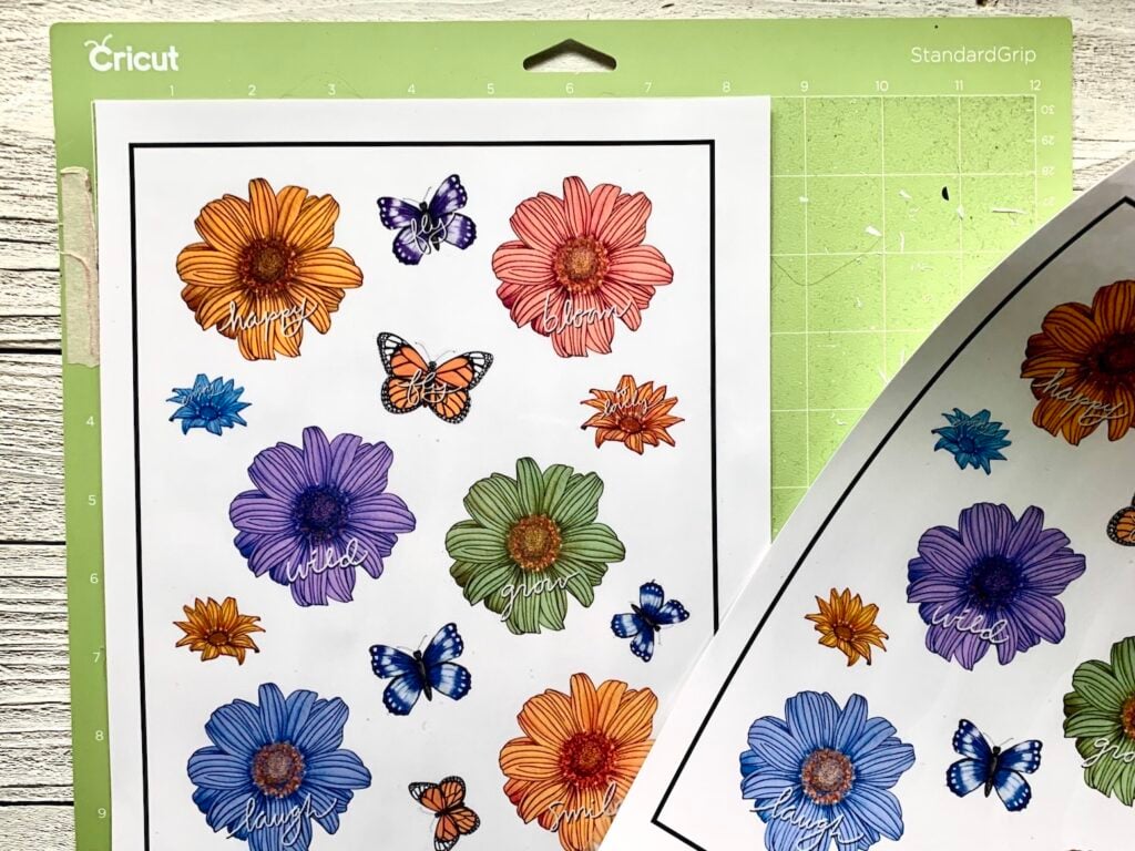 Make a sticker laminate sheet template for the new print then cut