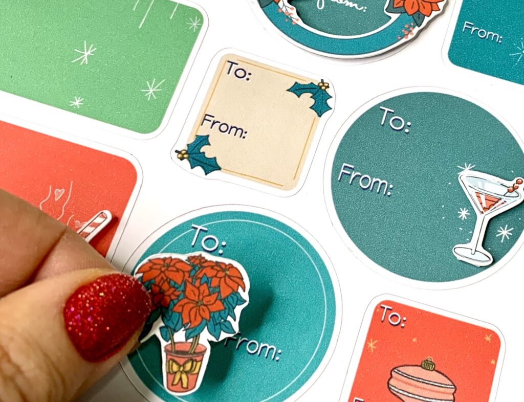 How to Make Layered Gift Tag Stickers with Cricut - Well Crafted Studio